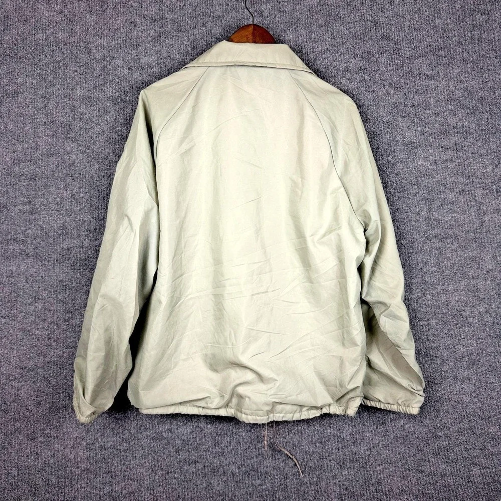 Vintage King Louie Pro Fit USA Jacket Mens L Gray Coaches Snap Windbreaker 70s